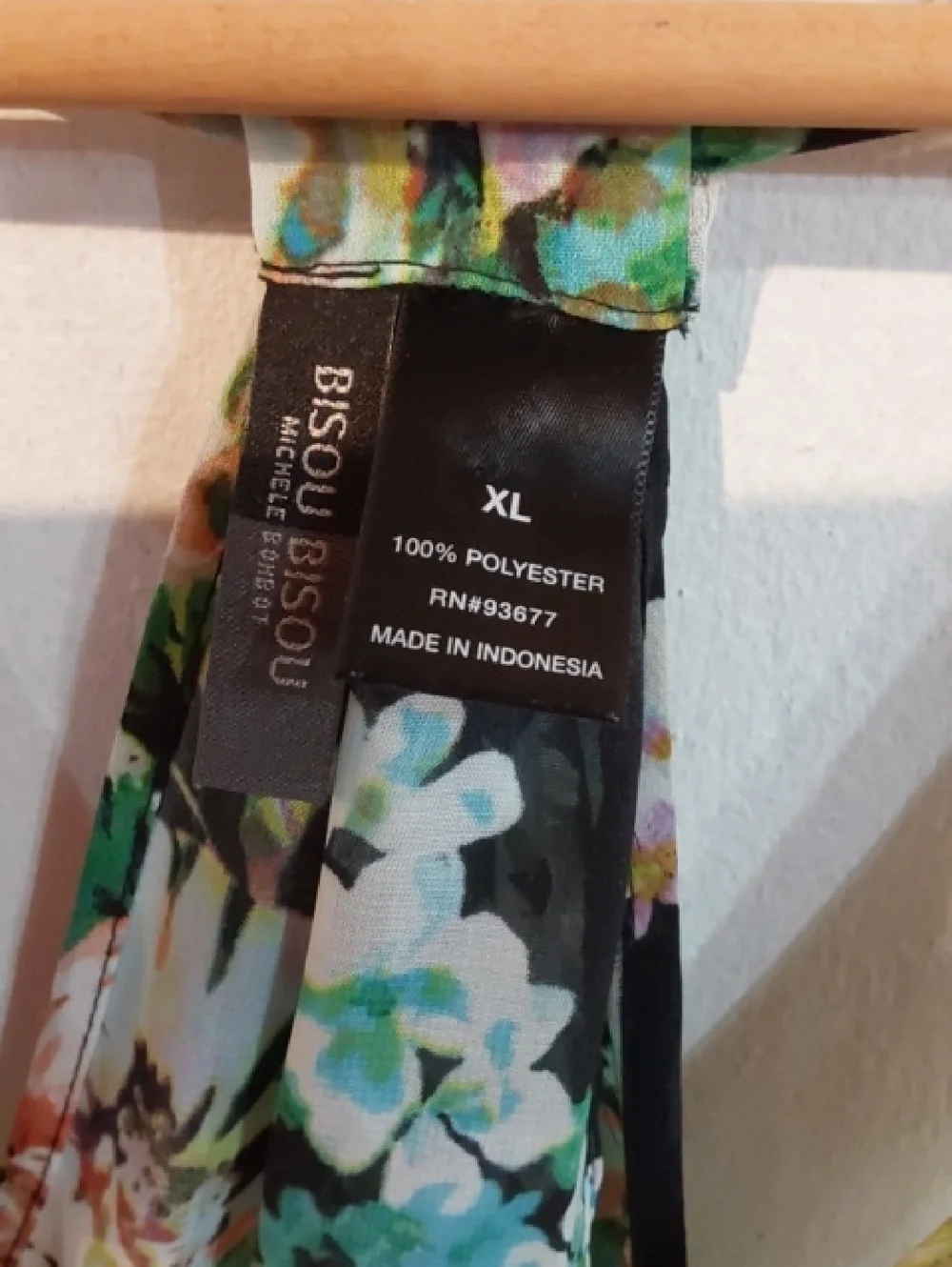 Bisou Bisou|Floral Ruffle V-Neck Sleeveless Top Blue Multicolor Sheer Flowy XL - Picture 2 of 5